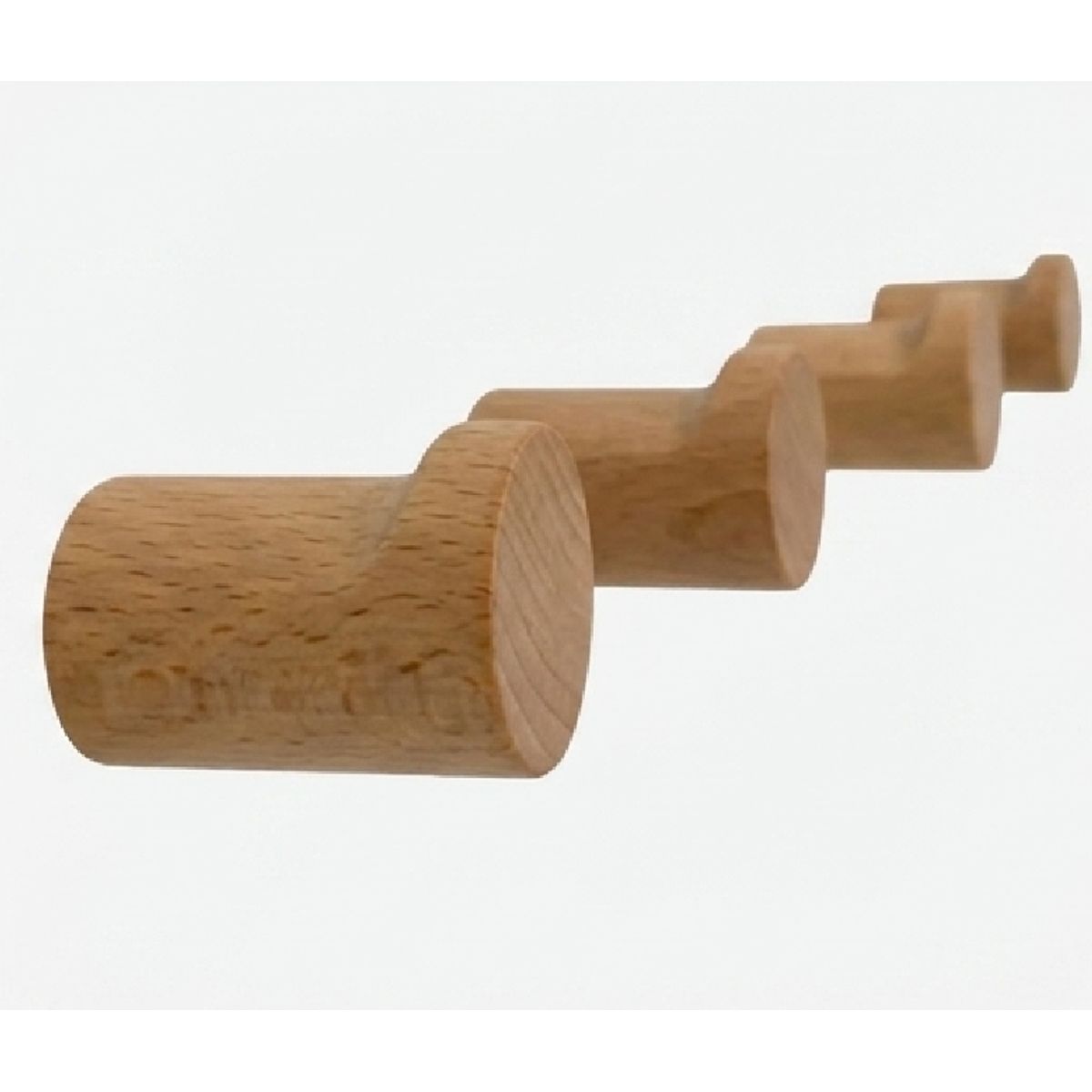 WW DESIGN - Pack 4 Percheros de Madera Color Natural – Colgador de Pared Elegante y Funcional
