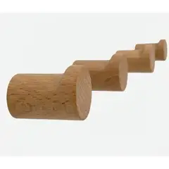 WW DESIGN - Pack 4 Percheros de Madera Color Natural – Colgador de Pared Elegante y Funcional