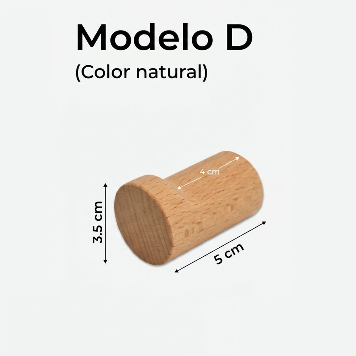 WW DESIGN - Pack 4 Percheros de Madera Color Natural – Colgador de Pared Elegante y Funcional
