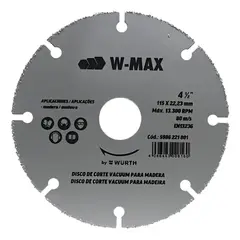 GENERICO - Disco Diamantado Madera 115mm W-max Corte Mdf Pvc Pro