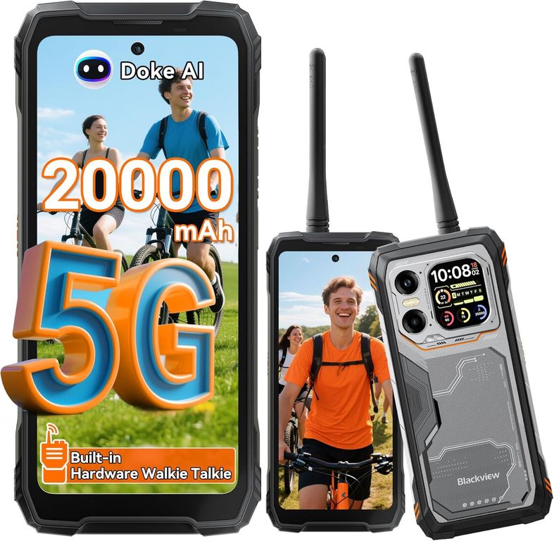 BLACKVIEW XPLORE 1 Walkie Talkie 5G Celular 36GB+256GB 20000mAh Android 15 Smartphone