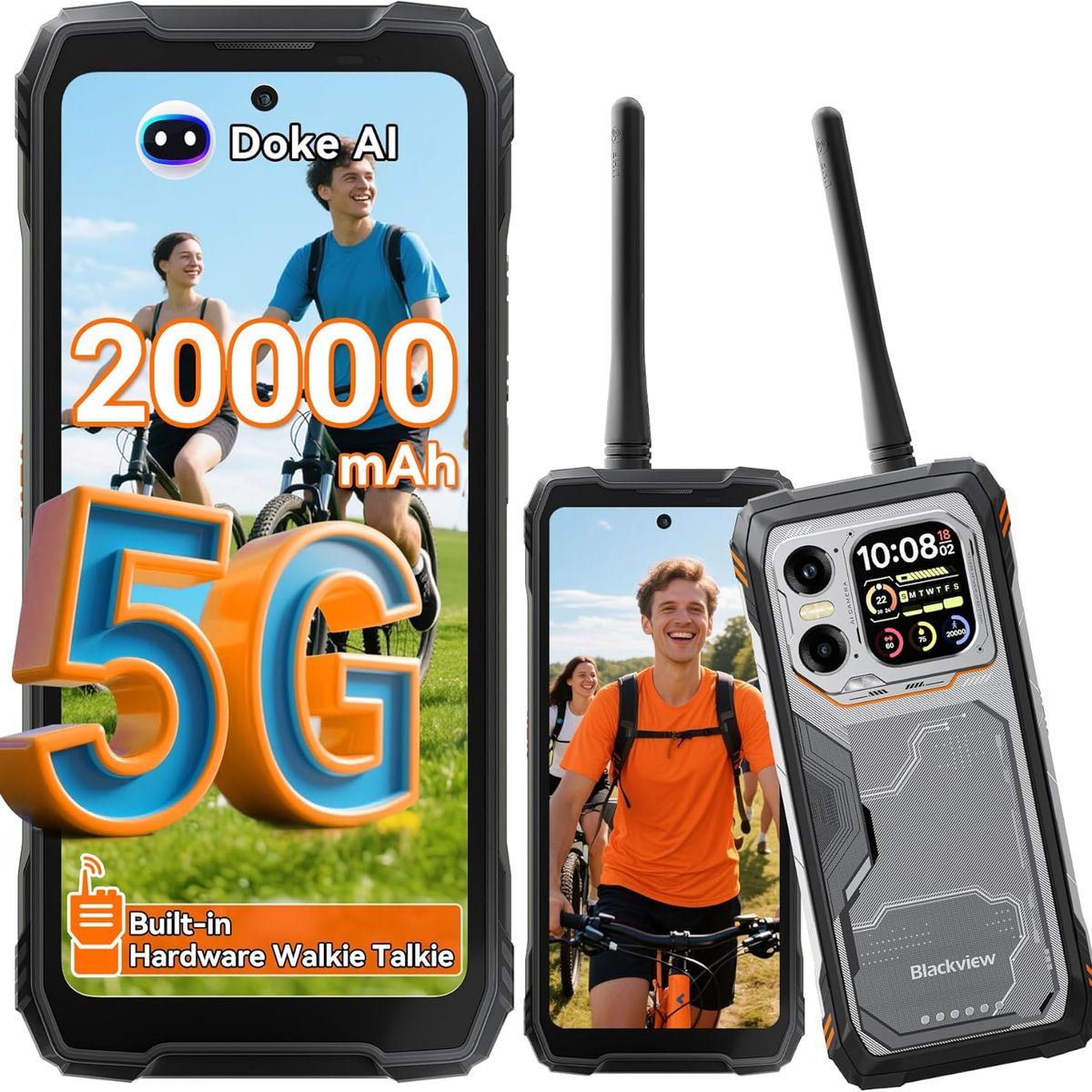 BLACKVIEW - Blackview XPLORE 1 Walkie Talkie 5G Celular 36GB+256GB 20000mAh Android 15 Smartphone