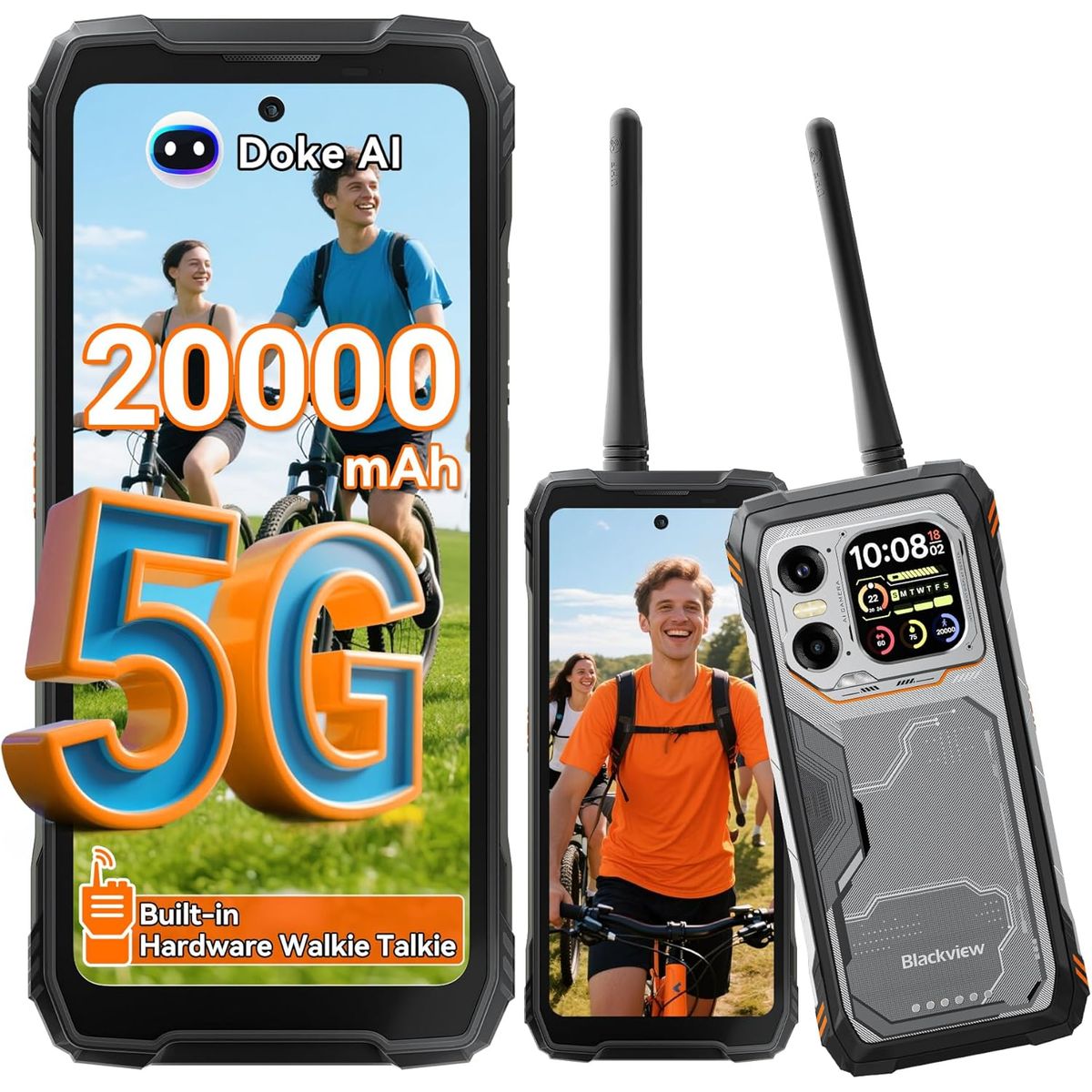 BLACKVIEW - Blackview XPLORE 1 Walkie Talkie 5G Celular 36GB+256GB 20000mAh Android 15 Smartphone