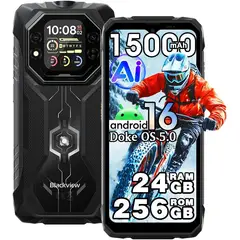 BLACKVIEW - ROCK 1 Celular 24GB+256GB 15000mAh Android 16 Smartphone