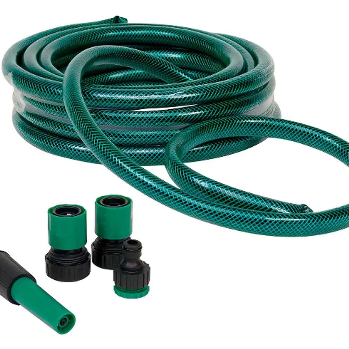 GENERICO - Manguera De Jardín 12 Diámetro Boquilla + Accesorios 15mts Color Verde