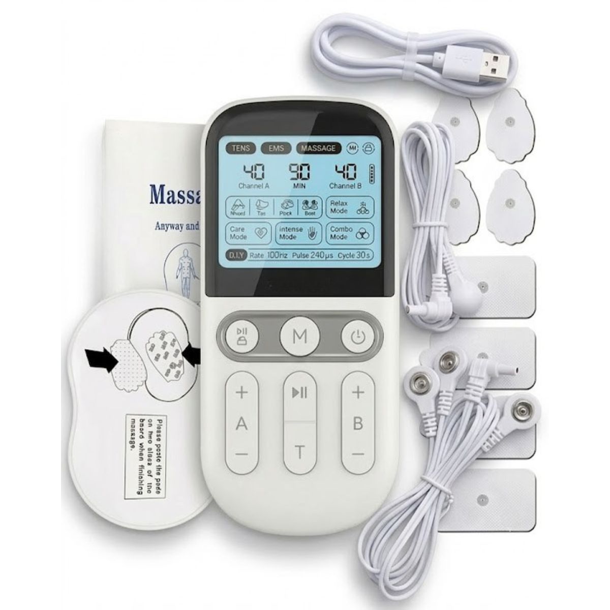GENERICO - Electroestimulador Musculo Tens Electroterapia Portátil