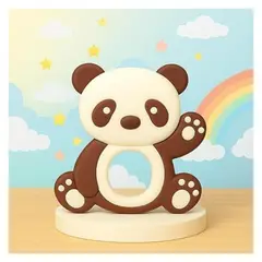 GENERICO - Pack 2 Mordedores Para Bebés En Forma De Pandas