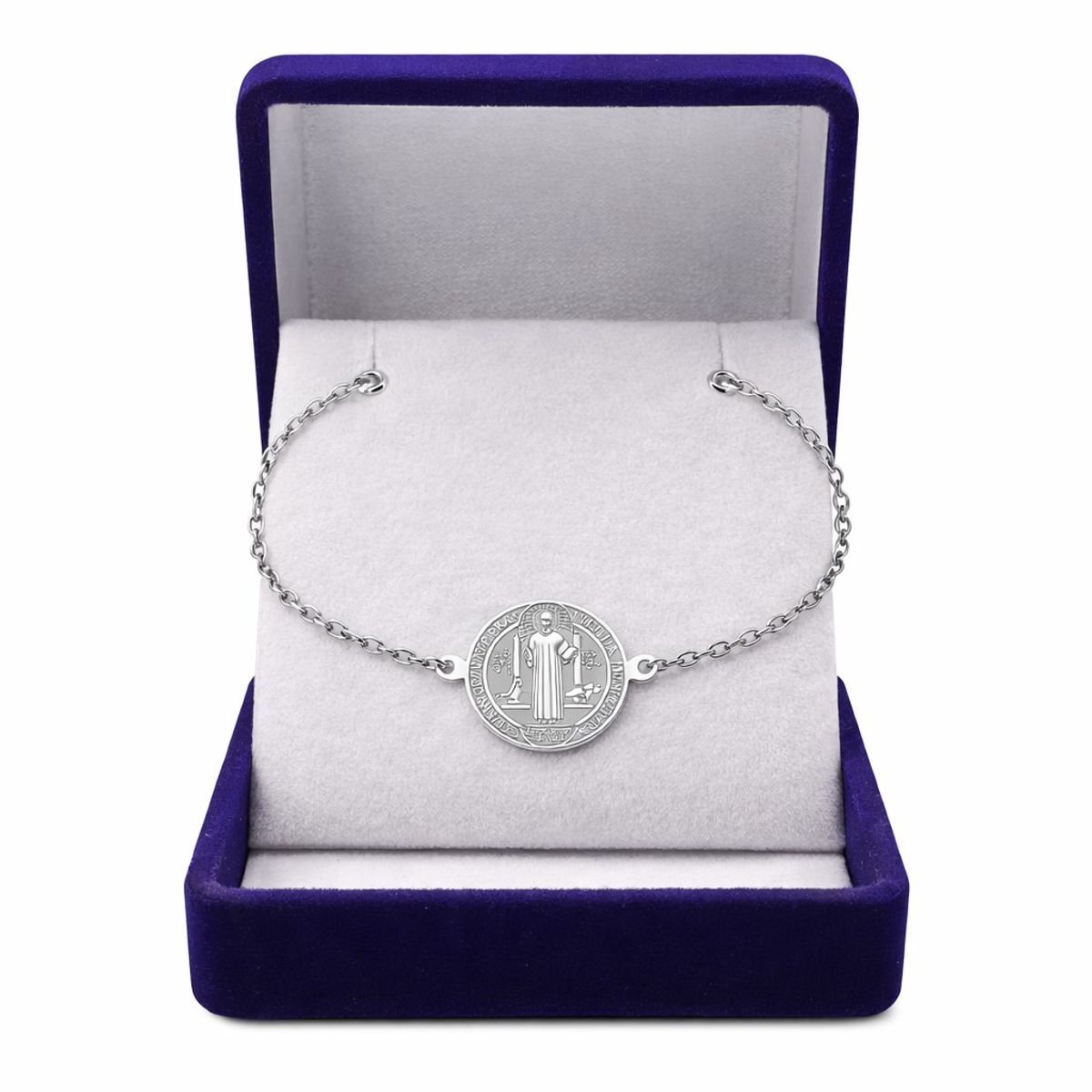 TODOJOYAS - Pulsera Medalla San Benito Acero Plateada
