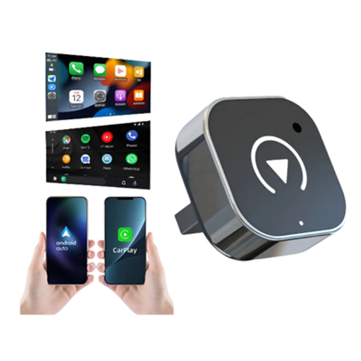 GENERICO - Adaptador Inalámbrico Carplay Y Android Auto Dual Usbtipo C