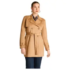 LORENZO DI PONTTI - Trench Suede Mujer Camel