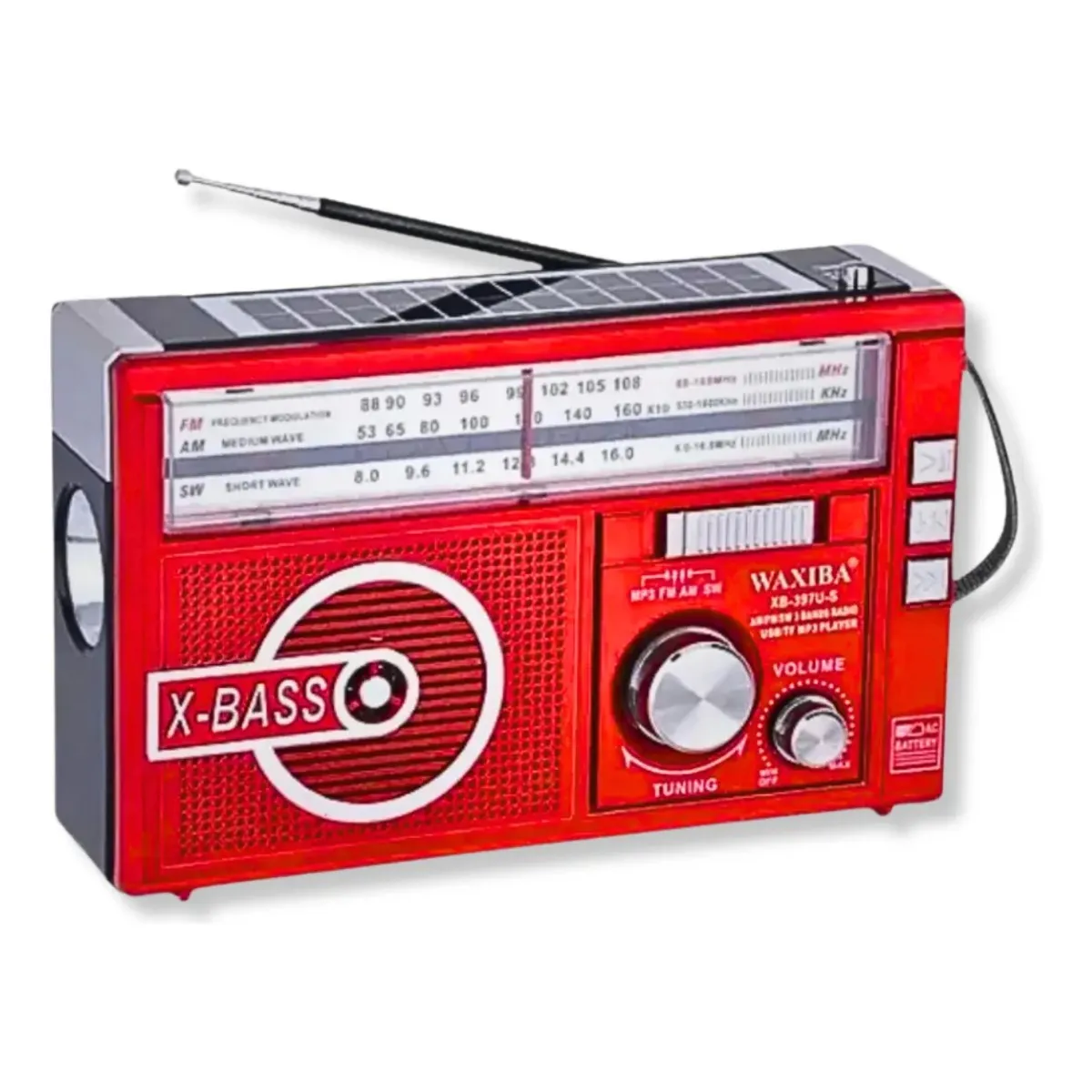 MOVI - RADIO AM-FM, CON LINTERNA, CON PANEL SOLAR, A PILAS Y RECARGABLE A 220