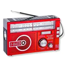 MOVI - Radio AM-FM, Con Linterna , Panel Solar, A Pilas Y Recargable A 220