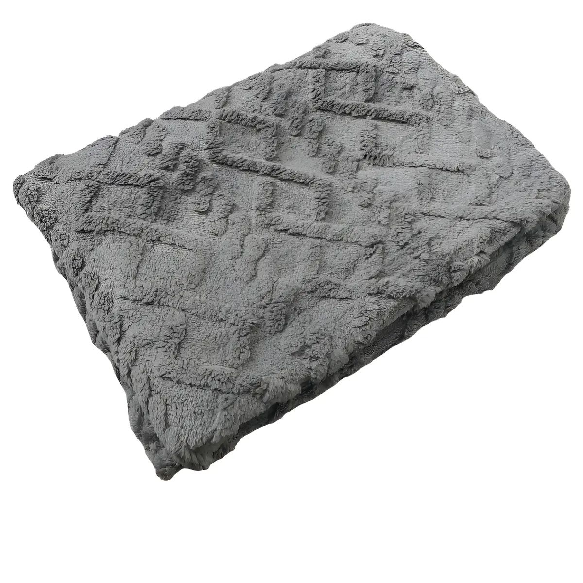 GENERICO - Frazada 2 Plazas Clasico Unicolor Color Gris Oscuro Diseño De La Tela Relieve