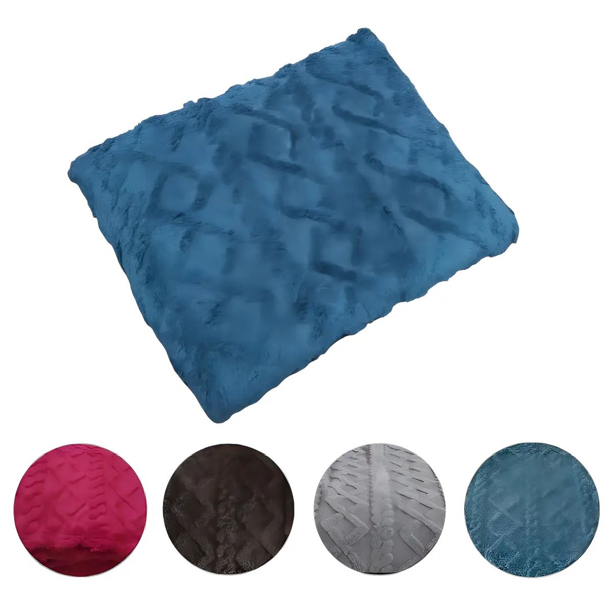 GENERICO - Frazada 2 Plazas Clasico Unicolor Color Azul Diseño De La Tela Relieve