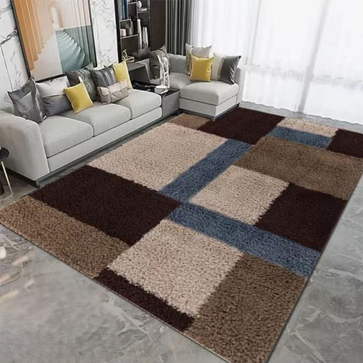 GENERICO - ALFOMBRA PARA LIVING ANTIDESLIZANTE CON DISEÑOS TRIDIMENCIONALES