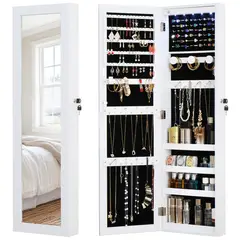 VIDA BUENAS - Espejo Joyero De Pared Organizador Blanco 110cm