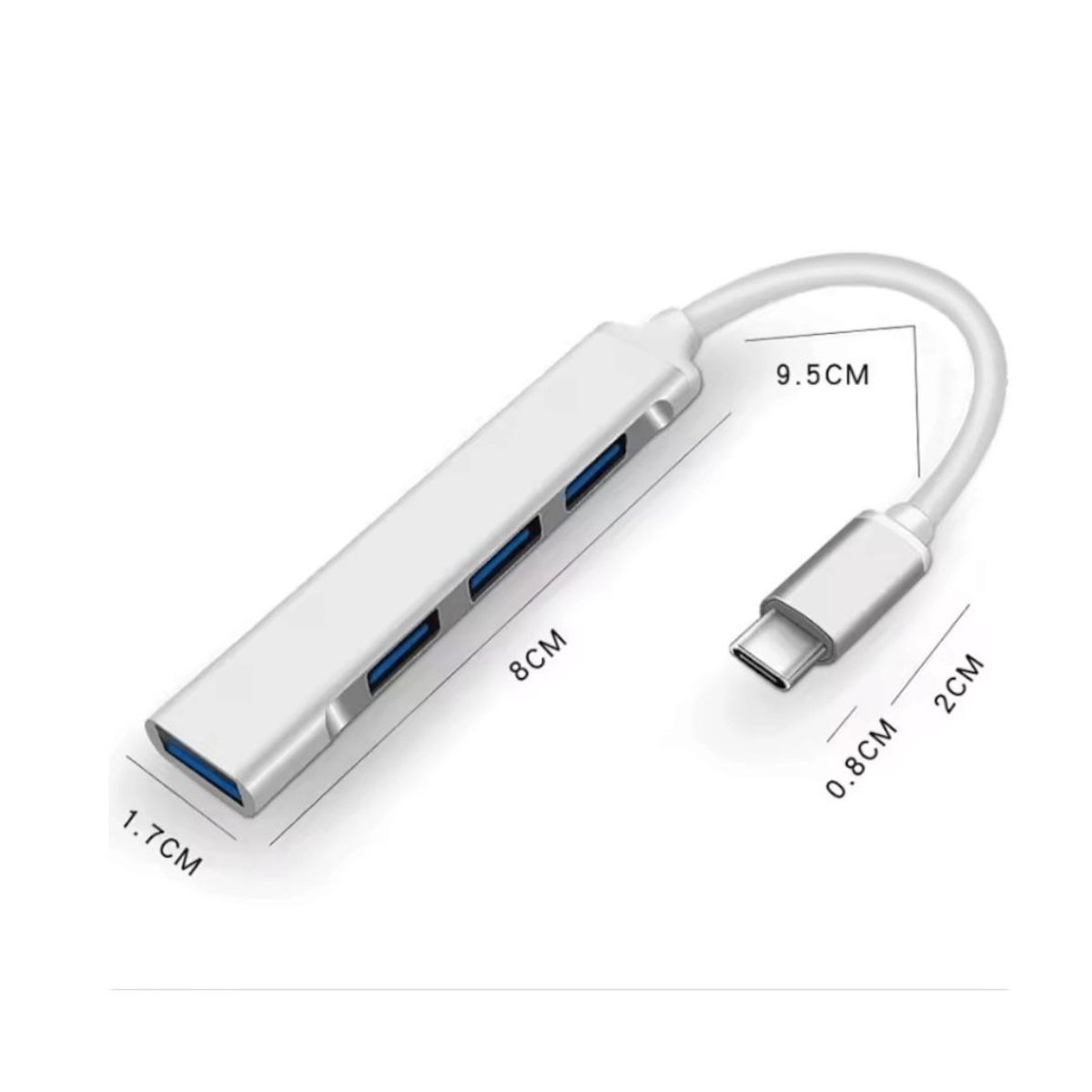 GENERICO - Hub USB Tipo C a 4 Puertos USB 3.0 Multipuerto para Notebook, MacBook y Celular