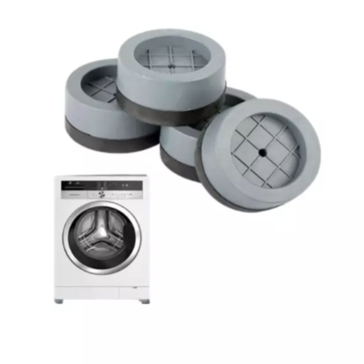 GENERICO - Pack 4 Piezas Soporte Altura Lavadora 6cm Gris