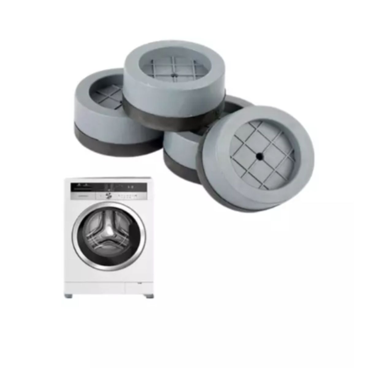 GENERICO - Pack 4 Piezas Soporte Altura Lavadora 6cm Gris
