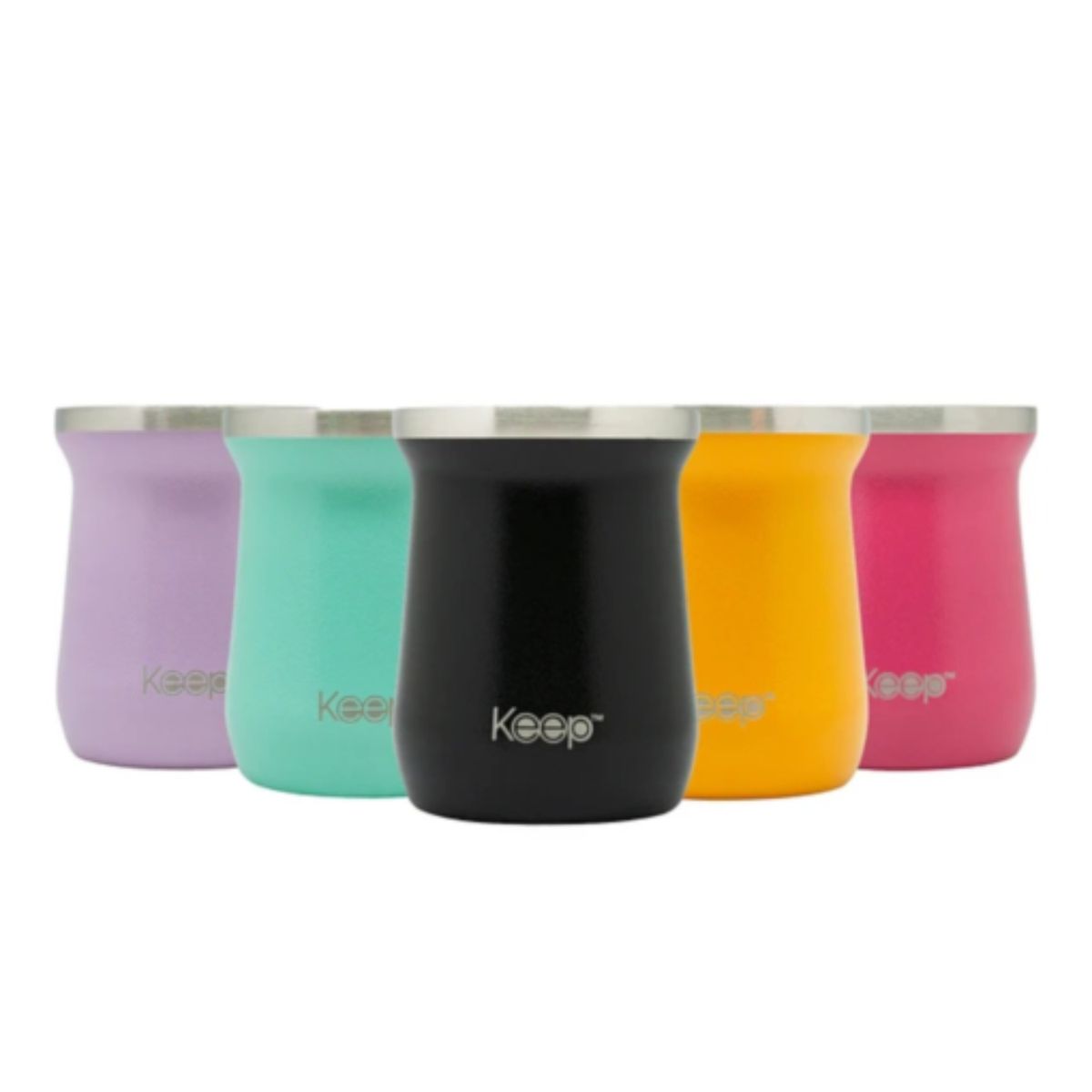 GENERICO - Mate Keep Hammered Acero Inoxidable Diseño Martillado En Caja
