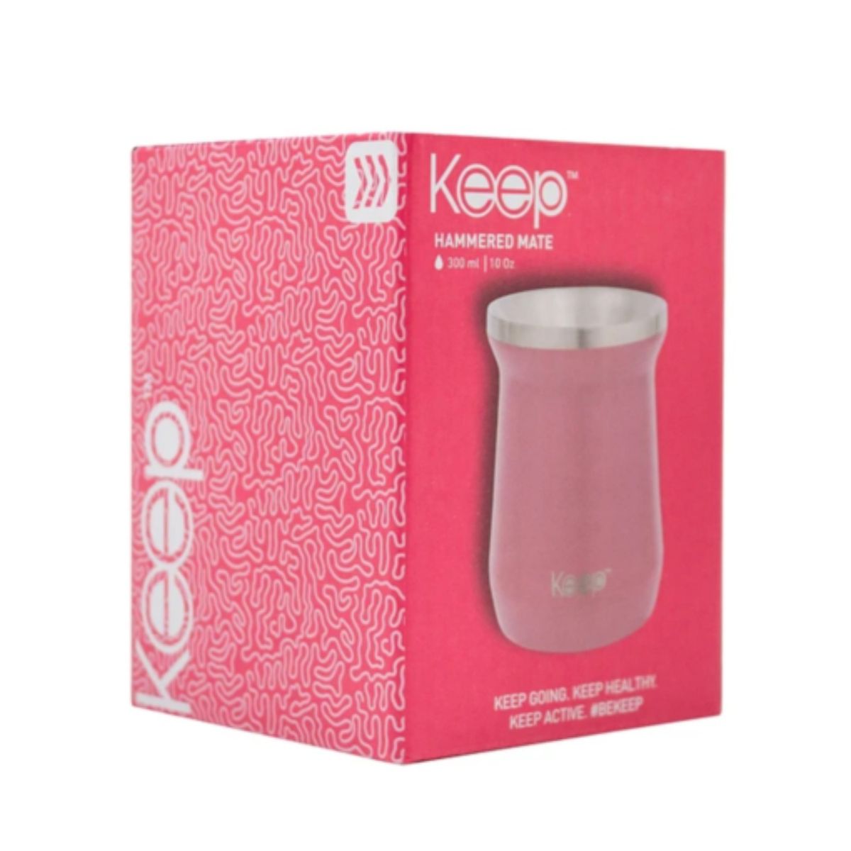 GENERICO - Mate Keep Hammered Acero Inoxidable Diseño Martillado En Caja