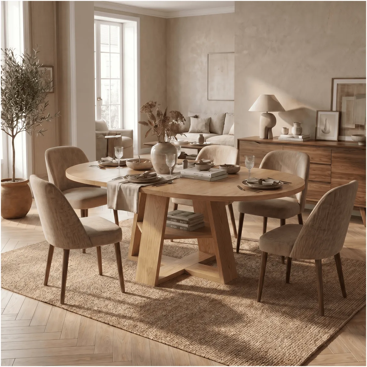 Mesa Comedor Isidora Extendible 110-150cm Con Almacenamiento, marca HOMER DESIGN - Foto Principal