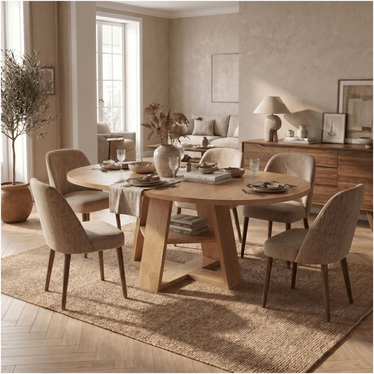 Mesa Comedor Isidora Extendible 110-150cm Con Almacenamiento, marca HOMER DESIGN - Foto Principal