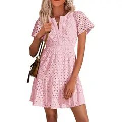 TIOZONEY - Vestido corto de verano - Rosa
