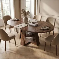 HOMER DESIGN - Mesa Comedor Isidora Extendible 110-150cm Con Almacenamiento