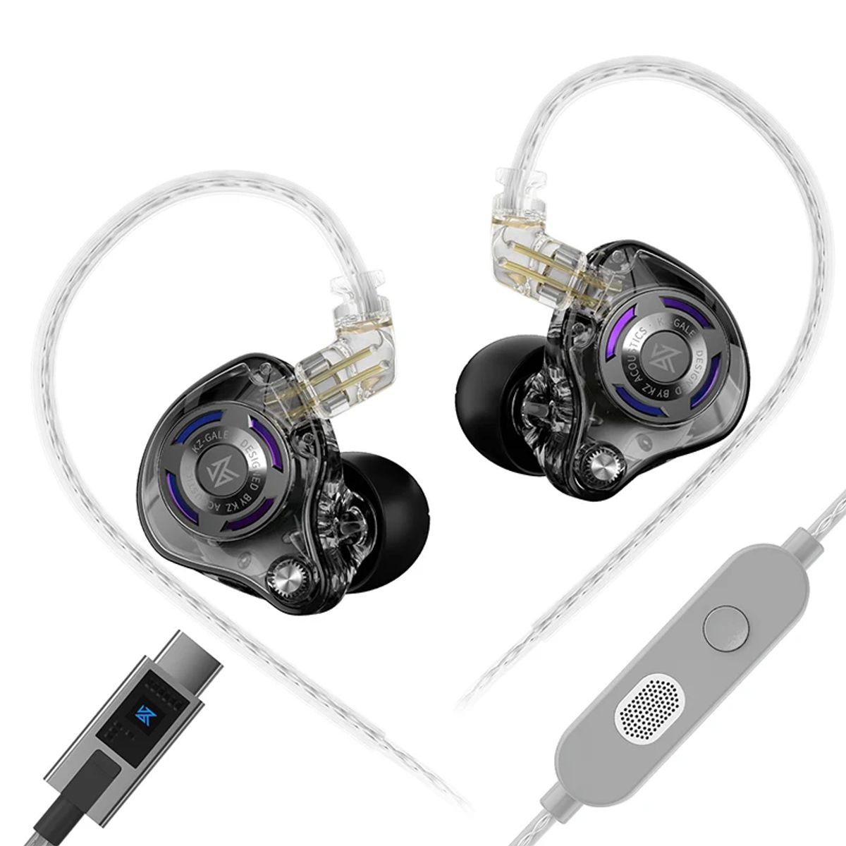 KZ - Auriculares intrauditivos para gaming KZ Gale auriculares metálicos con graves potentes