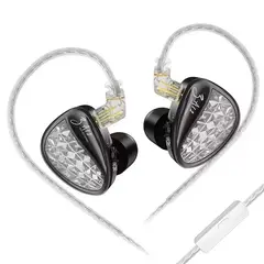 KZ - Auriculares IEM híbridos ZA12 Auriculares HiFi con graves potentes cableados y tipo monitor