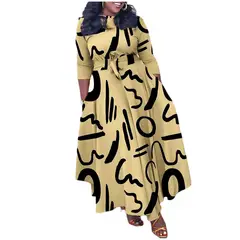 TIOZONEY - Vestido estampado con cordones para mujer