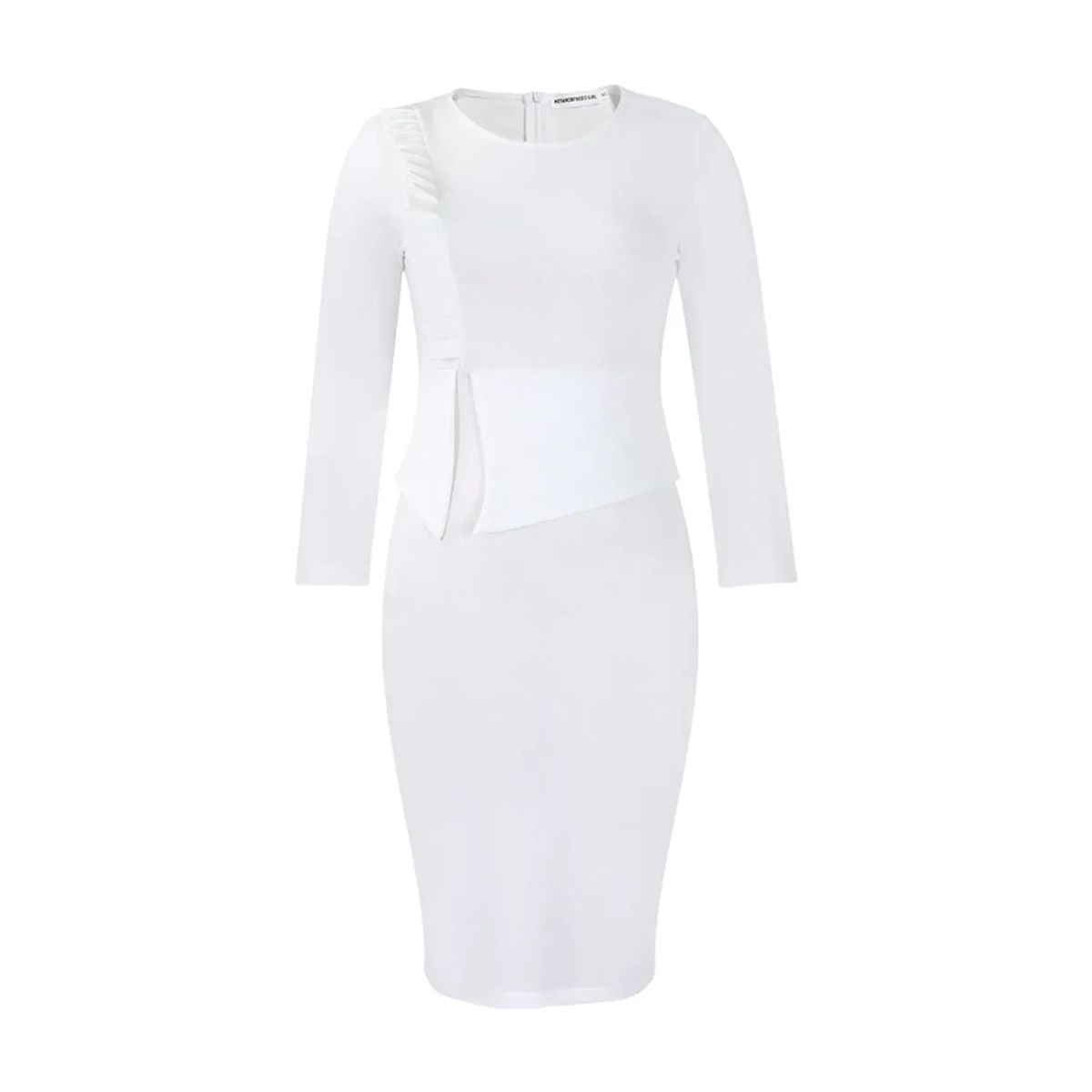 TIOZONEY - Vestido de mujer de manga larga y cuello redondo