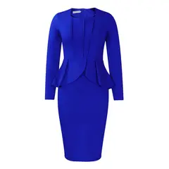 TIOZONEY - Vestido de manga larga con volantes para mujer