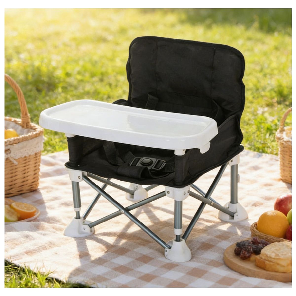 KINDA NICE - Silla Comer Plegable Portátil Para Bebé- Aire Libre, Camping