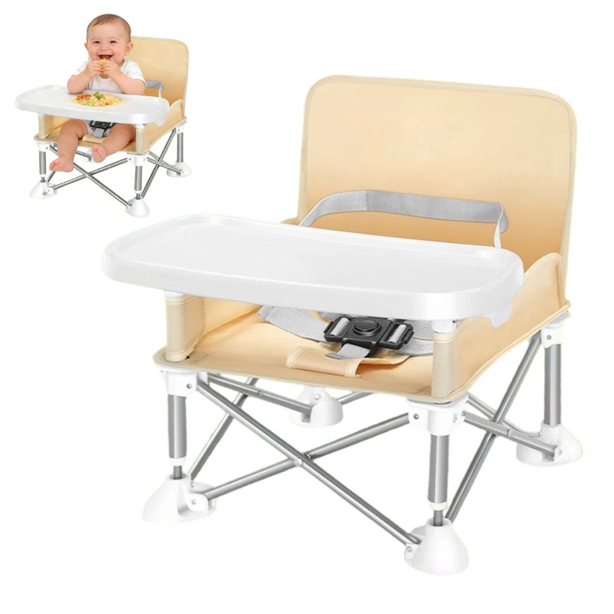 KINDA NICE - Silla Comer Plegable Portátil Para Bebé- Aire Libre, Camping