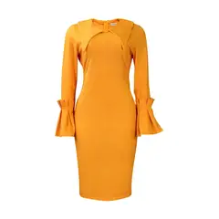 TIOZONEY - Vestido con falda lápiz a la cadera