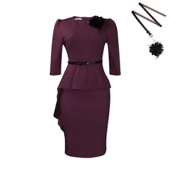 TIOZONEY - Vestido vintage de mujer con cuello en V