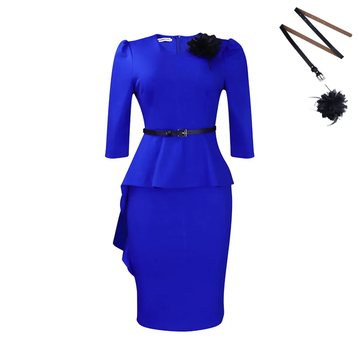 TIOZONEY - Vestido vintage de mujer con cuello en V