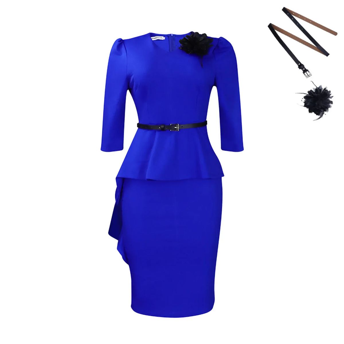 TIOZONEY - Vestido vintage de mujer con cuello en V