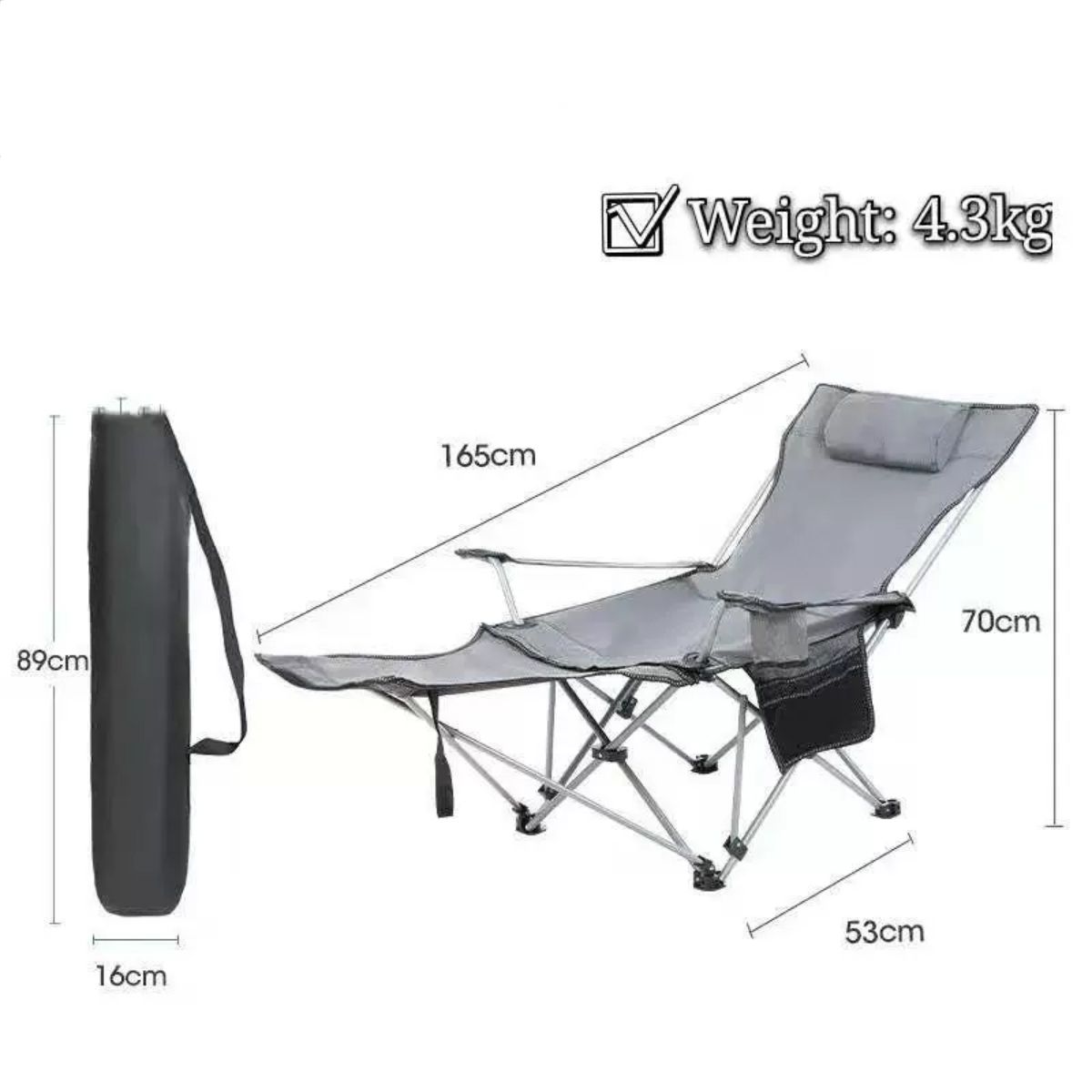 KINDA NICE - Sillón Reclinable Plegable Para Acampar Desmontable