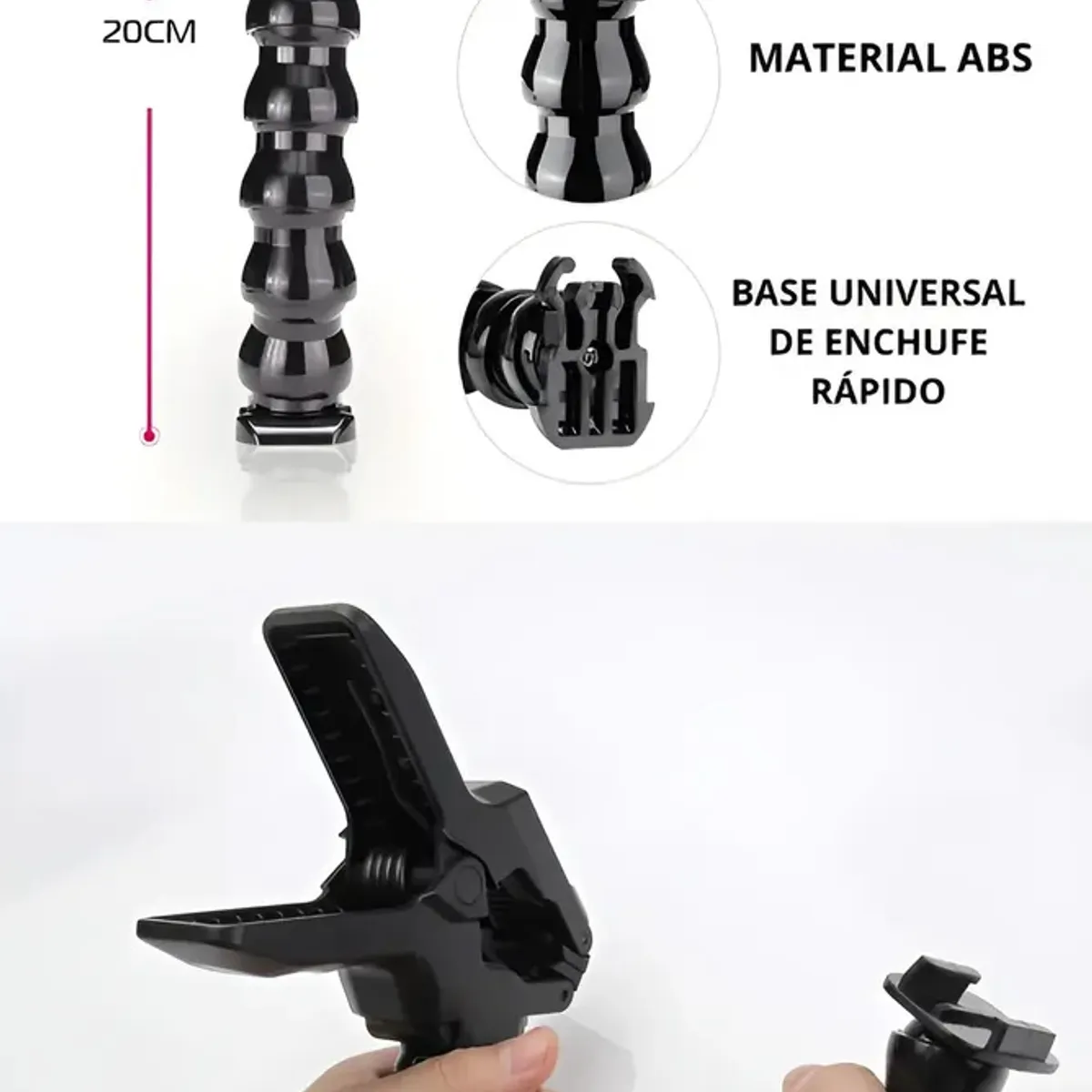 KUANGYE - Soporte De Mandíbula De Sujeción Flexible Para Cámaras GoPro