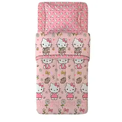 GENERICO - JUEGO DE SABANA INFANTIL POLIESTER PLAZA Y MEDIA 165 X 240 CM ROSA1