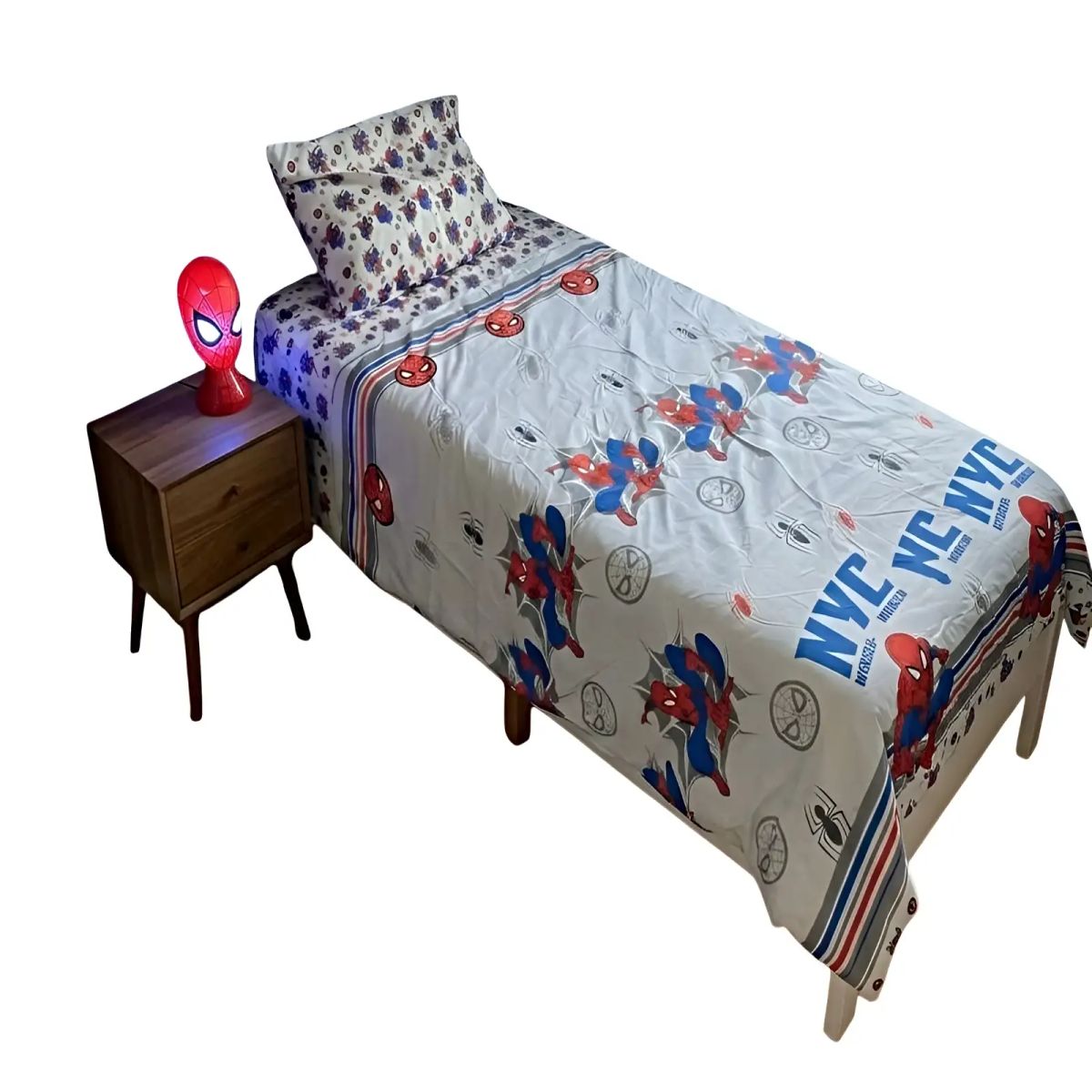 GENERICO - JUEGO DE SABANA INFANTIL POLIESTER PLAZA Y MEDIA 165 X 240 CM MULTICOLOR