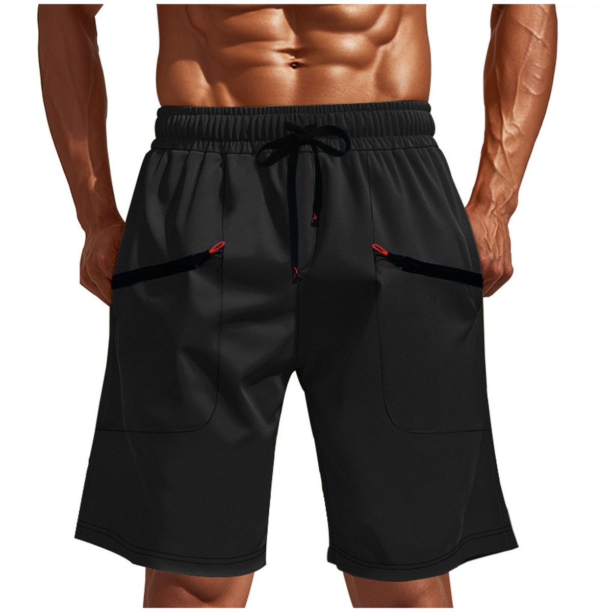TIOZONEY - pantalones cortos de verano con bolsillos - Negro