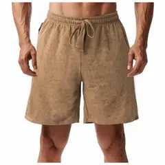 TIOZONEY - Pantalones cortos de verano con bolsillos - Marrón