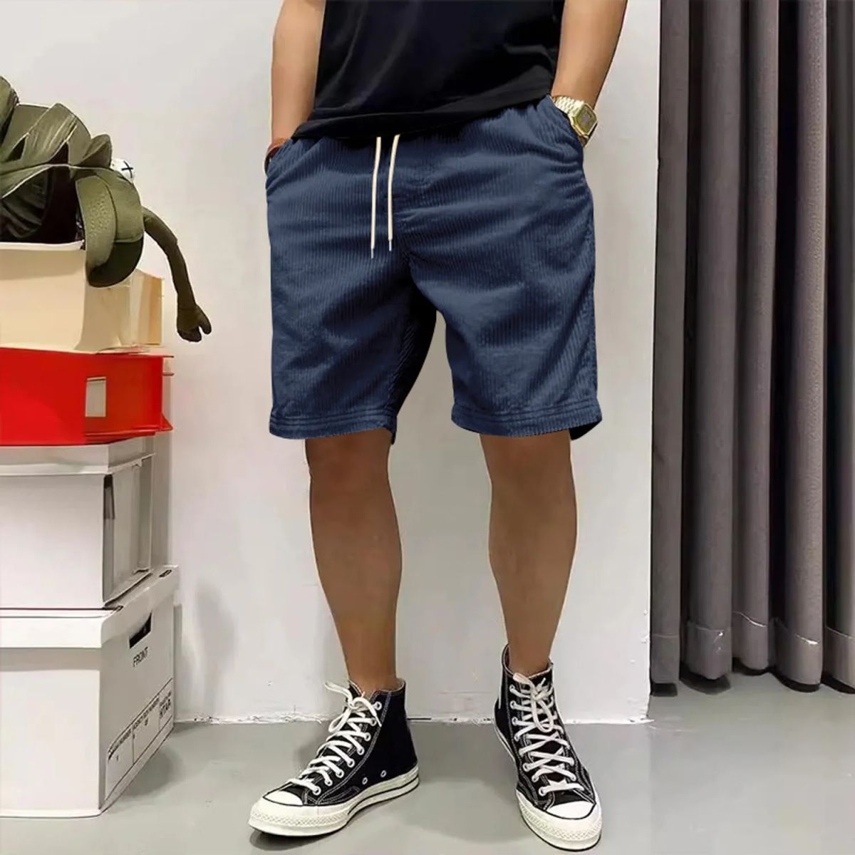 TIOZONEY - pantalones cortos casuales ligeros - Azul