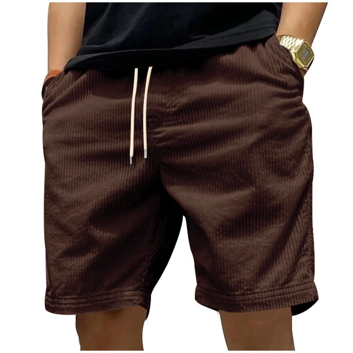 TIOZONEY - pantalones cortos de verano con bolsillos - Marrón