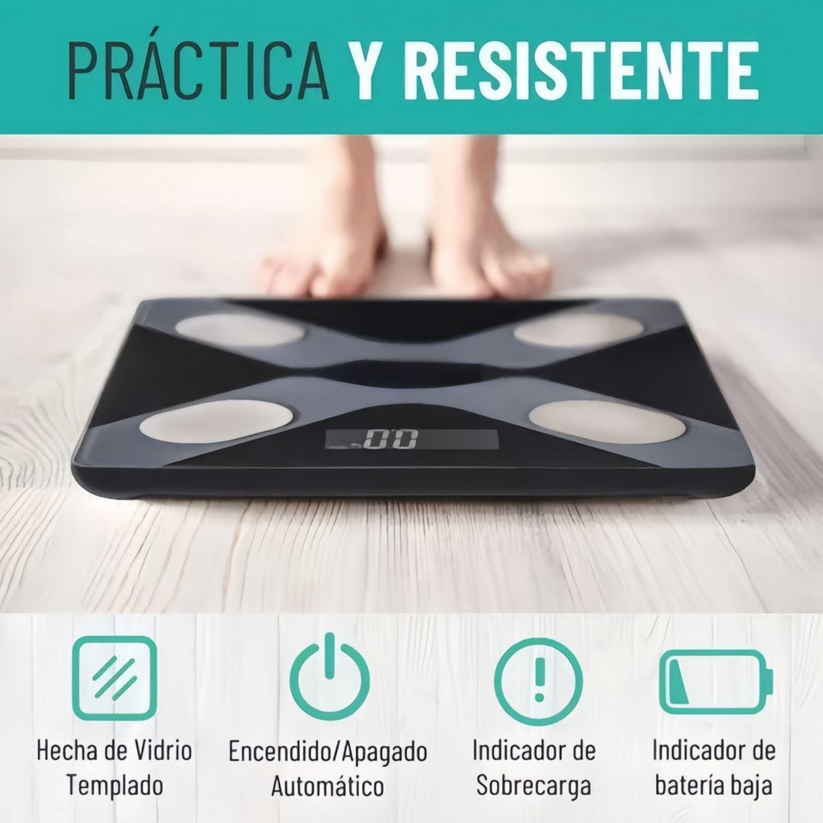 VIDA BUENAS - Balanza Pesa Digital Inteligente Bluetooth Smart App 180kg
