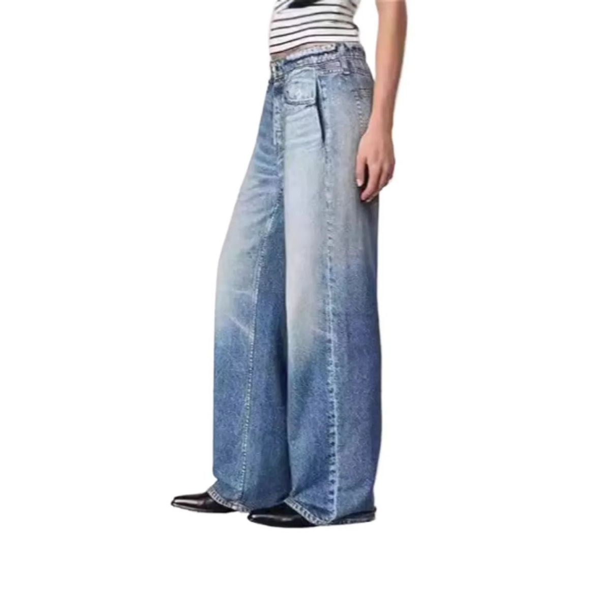 TIOZONEY - Jeans de pierna ancha